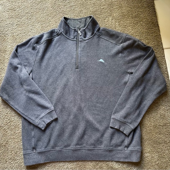 Tommy Bahama Other - Tommy Bahama Tobago Bay Grey Quarter Zip Pullover Sweatshirt